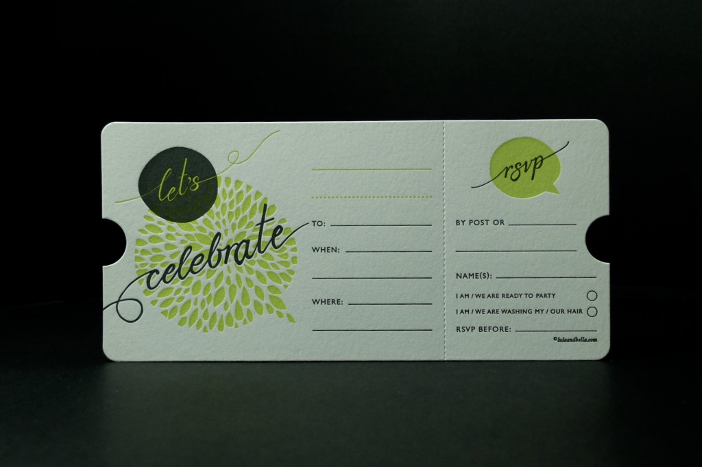 Letterpress Invitation, Ticket Invitation, Trade Letterpress Printing, Affordable Letterpress Printing Australia, Die Cut Invitation, Perforated Invitation